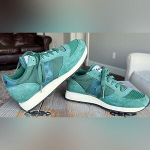 Saucony Jazz Original SIZE 7 Dark Teal Forest Green Sneakers Retro Style